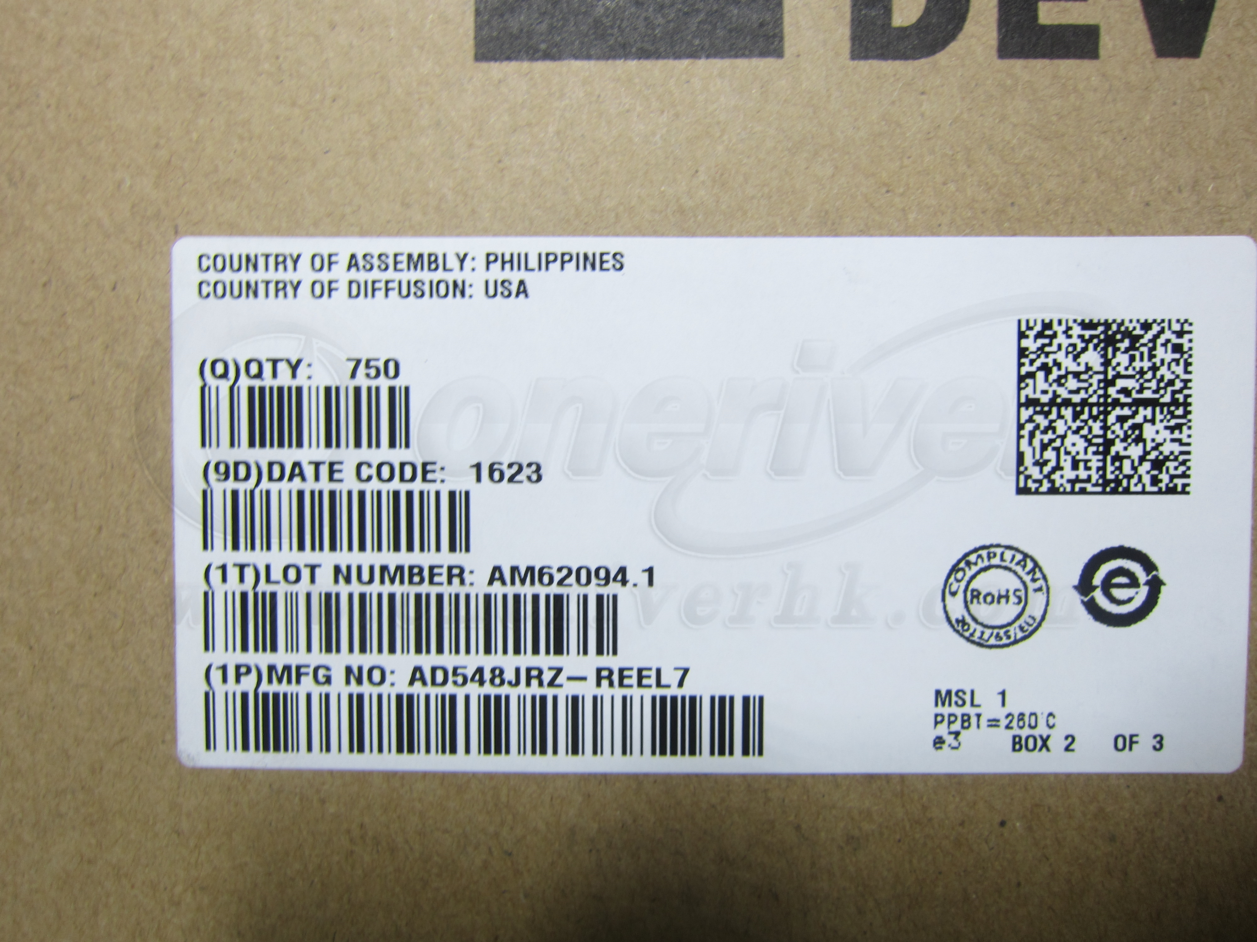 AD548JRZ-REEL7 label picture